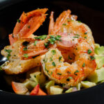 Creveti Black Tiger Avocado salsa